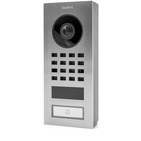 DoorBird IP Intercom Video Door Station D1101V, Surface Mount Stainless Steel Metallic Finish - Waterproof